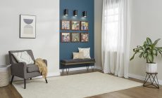 sitting room with picture accent wall